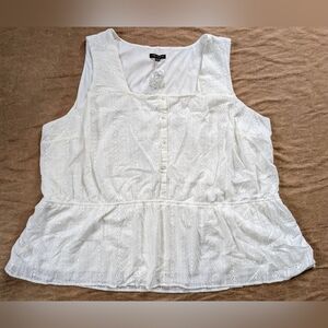 NWT Lane Bryant White Embroidered Eyelet Tank Top! Size 38/40!
